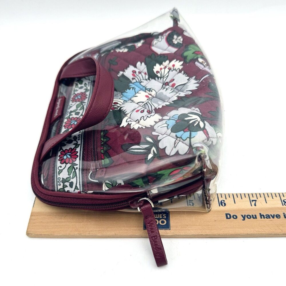 Vera Bradley Bordeaux Blooms 2 Piece Cosmetics Bag Set - Picture 9 of 10
